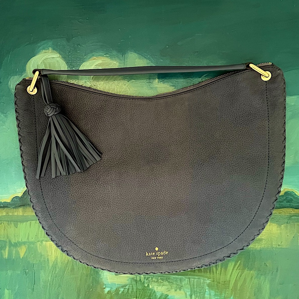 Kate Spade Somerton Street Caryl Blue Suede Bag